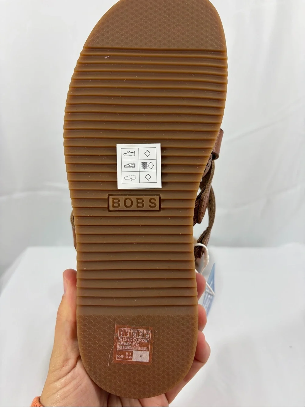 💐NWT BOBS from Skechers Brown Faux Leather Slide Sandals